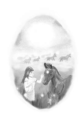 'Epona and the Unicorn Foal' by David Lewis and illustrated by Megan Higginson